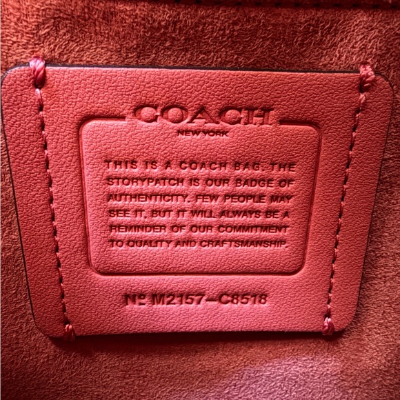 New Coach Pink and Tan Leather Backpack - Picture 2 of 7